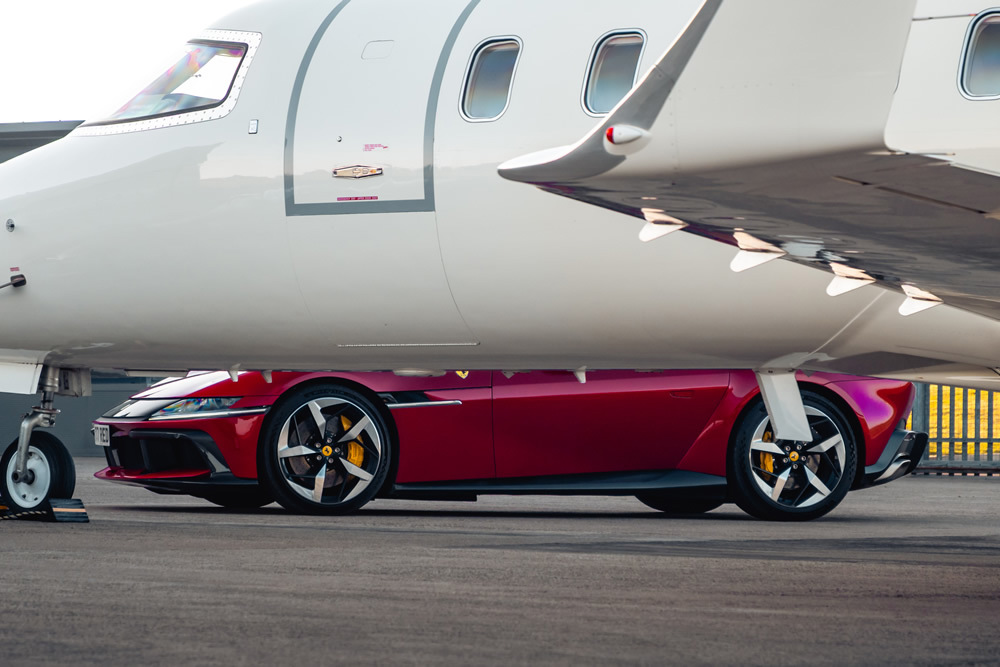 Jet and Red Ferrari